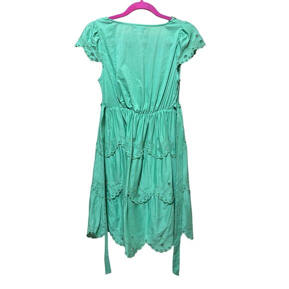 BCBGMaxAzria Celedon Eyelet Embroidered Cotton Sundress | Boho Western | Size 2 - Picture 2 of 7